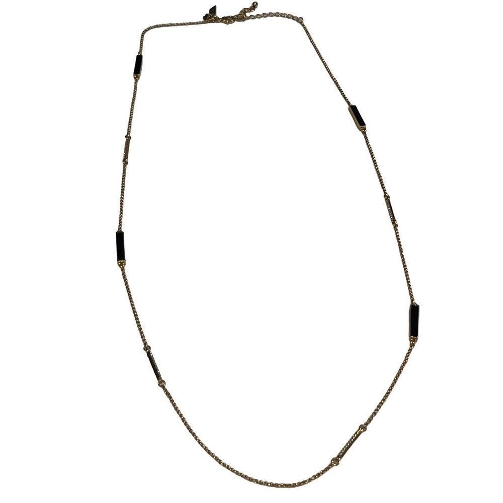 Kate Spade 34” gold, black and pave CZ necklace. Excellent condition! NWOT - Picture 3 of 9